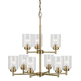 Image3 of Kichler Winslow 27" Wide Natural Brass 9-Light Chandelier more views