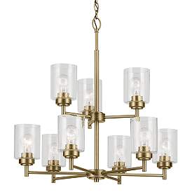 Image4 of Kichler Winslow 27" Wide Natural Brass 9-Light Chandelier more views