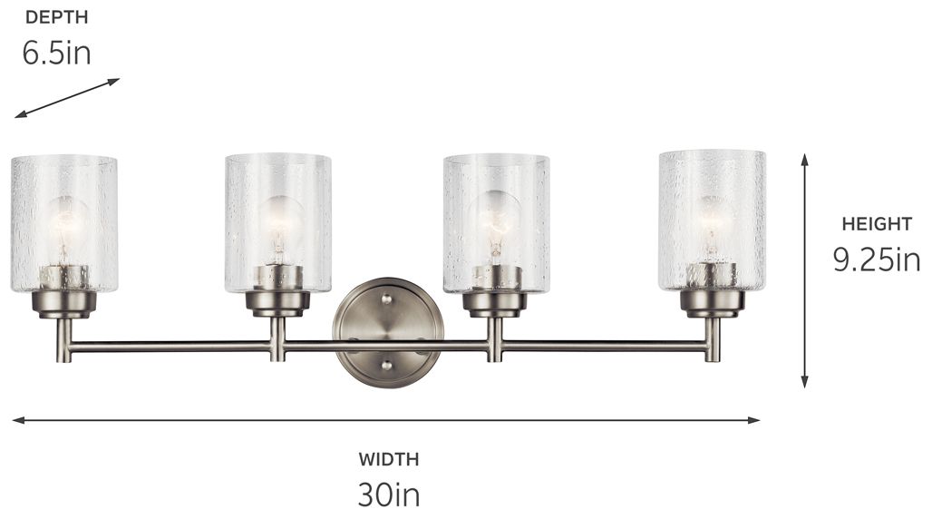 Kichler Winslow 30" Wide Brushed Nickel 4-Light Bath Light