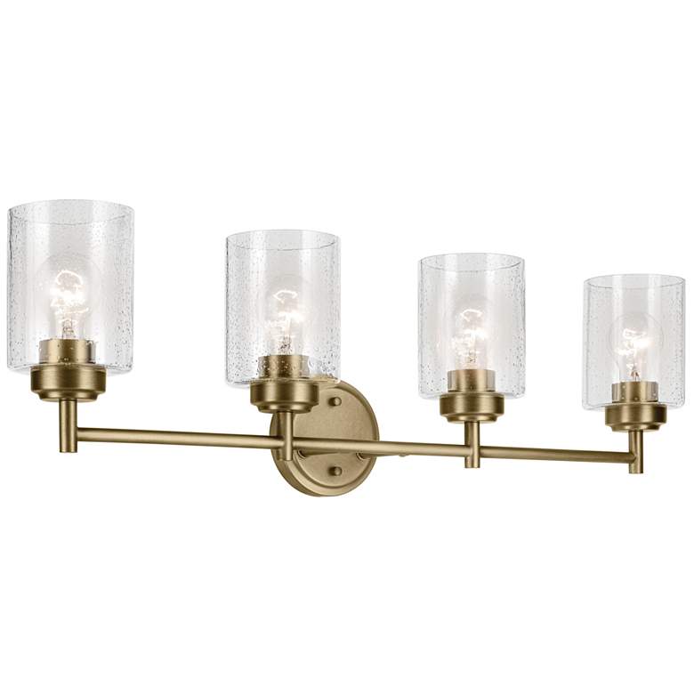 Image 3 Kichler Winslow 30" Wide Natural Brass 4-Light Bath Light