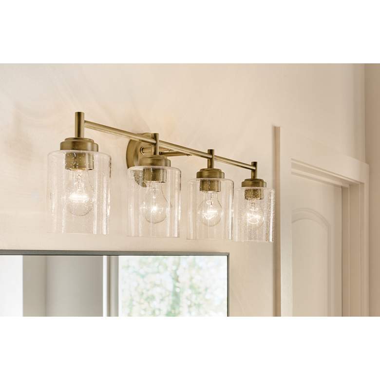 Image 4 Kichler Winslow 30" Wide Natural Brass 4-Light Bath Light more views