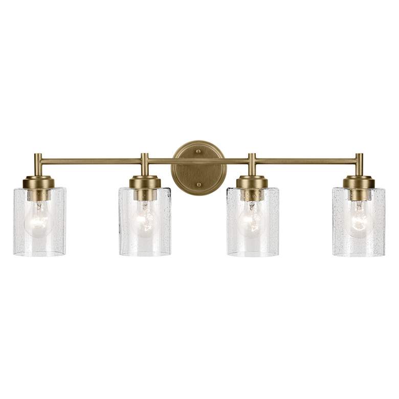Image 7 Kichler Winslow 30" Wide Natural Brass 4-Light Bath Light more views