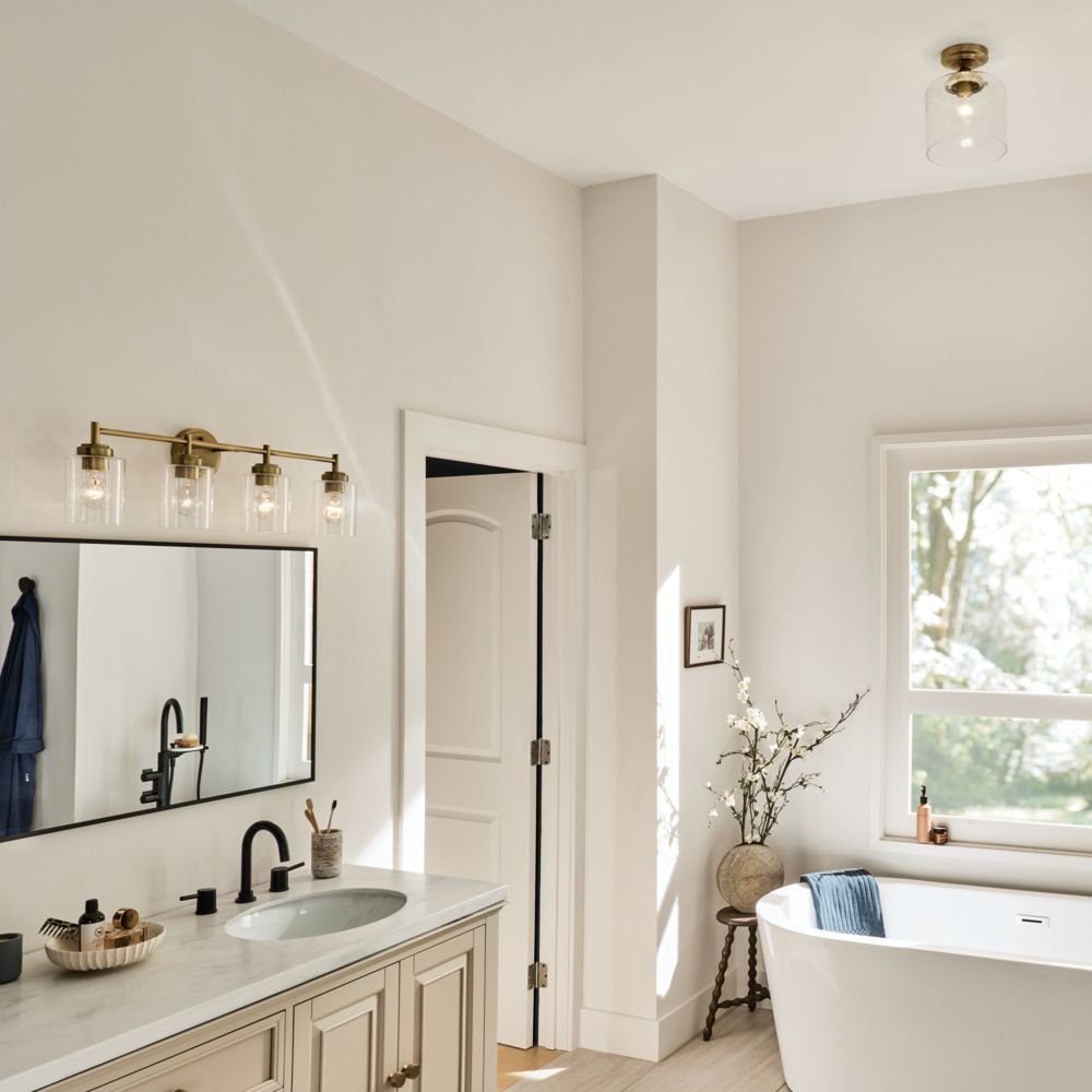 Kichler Winslow 30" Wide Natural Brass 4-Light Bath Light in scene