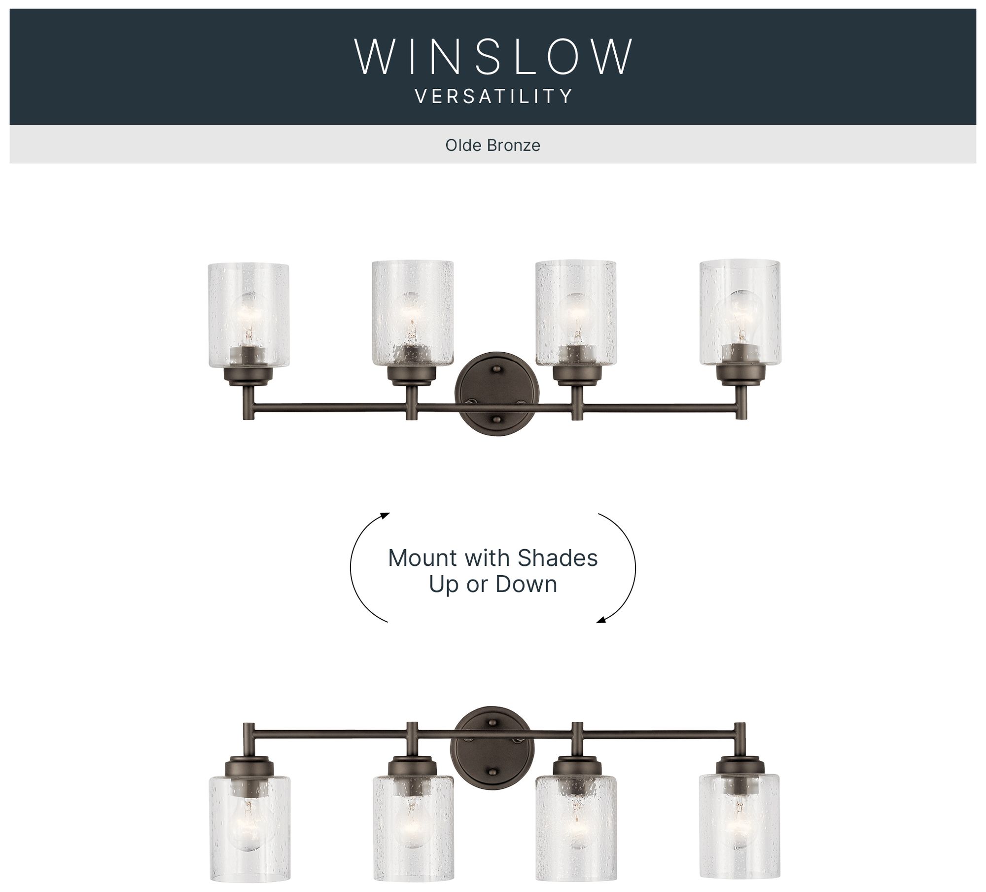 Image 6 Kichler Winslow 30" Wide Olde Bronze 4-Light Bath Light more views