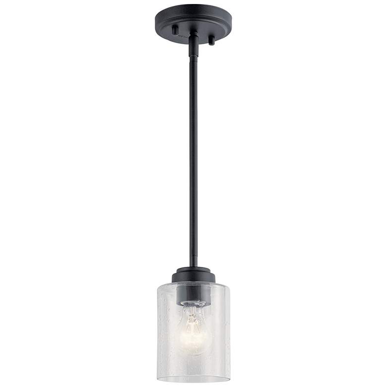 Image 3 Kichler Winslow 4 1/4 inch Wide Black Cylindrical Mini Pendant Light more views