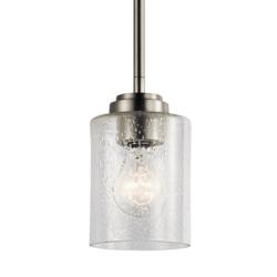 Kichler Winslow 4 1/4&quot; Wide Brushed Nickel Seeded Glass Mini Pendant