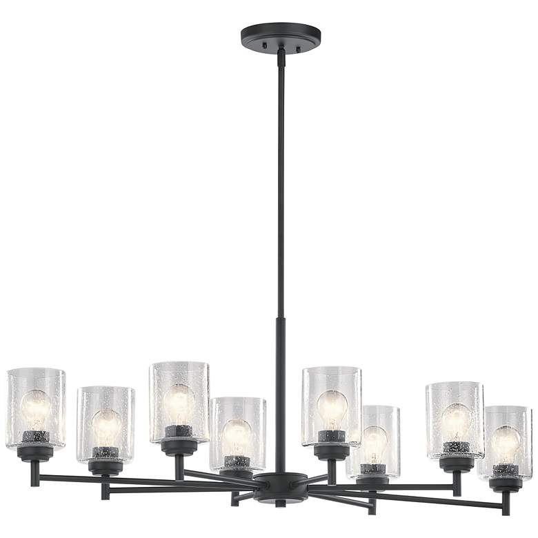 Image 1 Kichler Winslow 44 1/4 inch Wide Black Steel 8-Light Chandelier