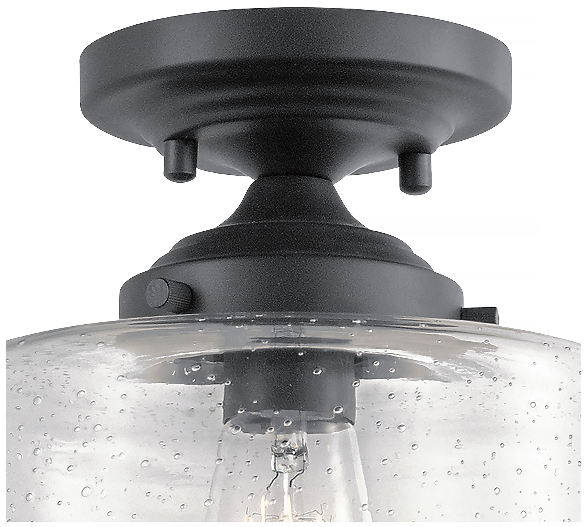 Kichler Winslow 8 1/2" Wide Black and Seeded Glass Ceiling Light in scene