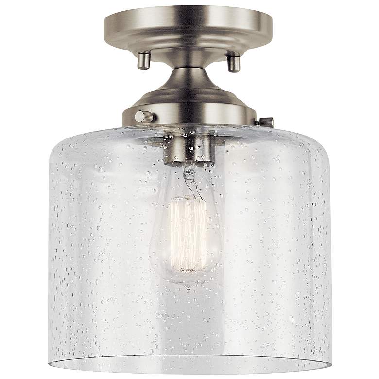 Image 2 Kichler Winslow 8 1/2" Wide Brushed Nickel Seeded Glass Ceiling Light