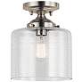 2_Kichler Winslow 8 1/2" Wide Brushed Nickel Seeded Glass Ceiling Light