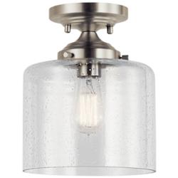 Kichler Winslow 8 1/2" Wide Brushed Nickel Seeded Glass Ceiling Light