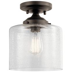 Kichler Winslow 8 1/2" Wide Seeded Glass Olde Bronze Ceiling Light