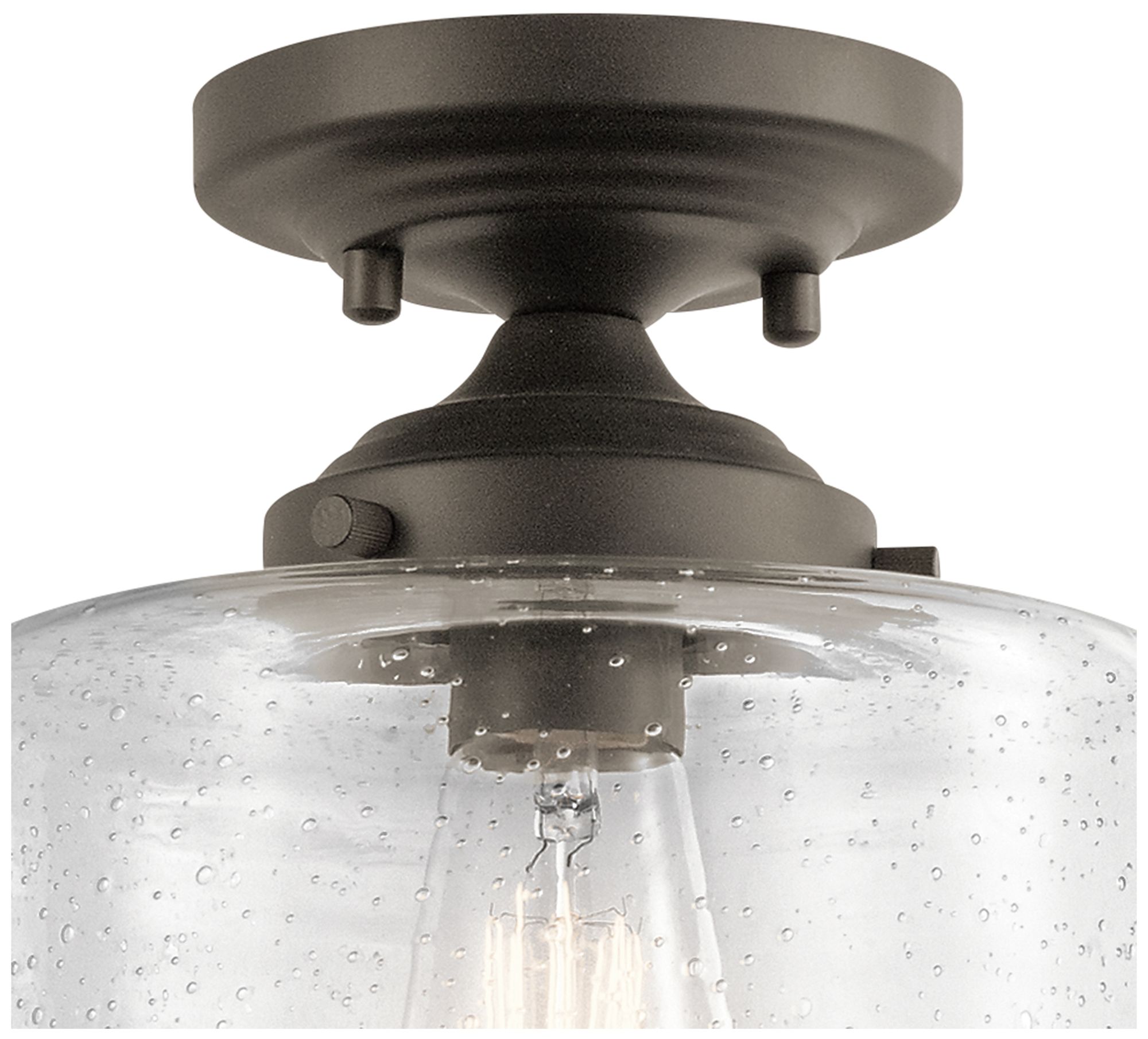 Image 5 Kichler Winslow 8 1/2" Wide Seeded Glass Olde Bronze Ceiling Light more views
