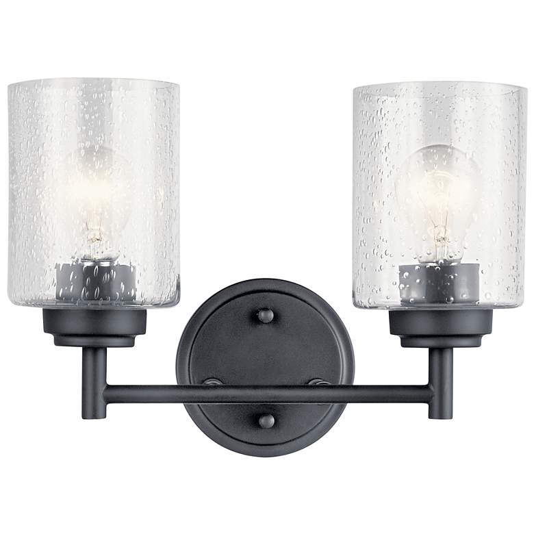 Image 2 Kichler Winslow 9 1/4" High Black 2-Light Wall Sconce