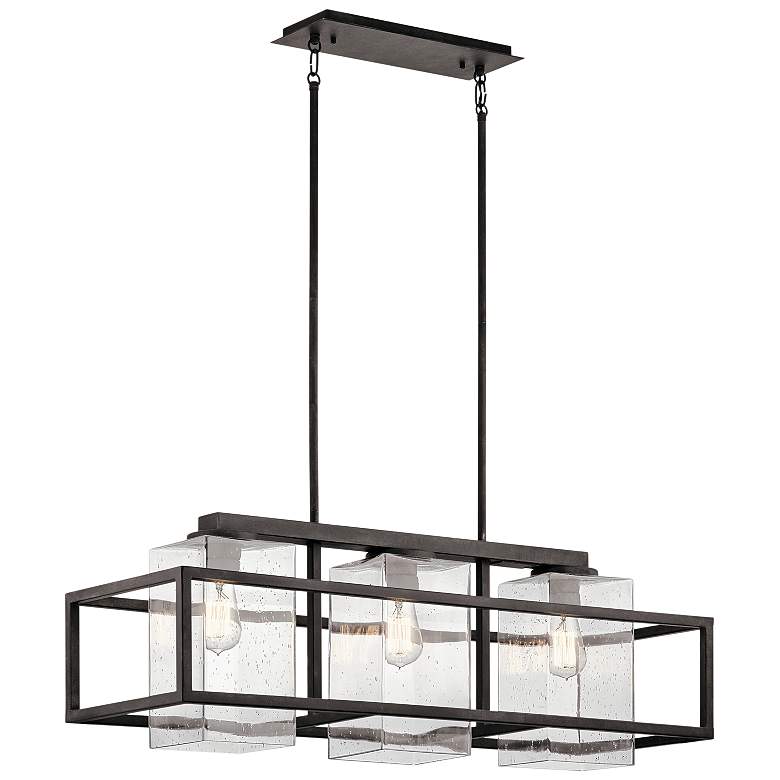 Image 3 Kichler Wright 36" Wide Zinc Kitchen Island Light Outdoor Chandelier more views