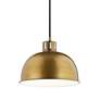 3_Kichler Zailey 11 1/2" Wide Natural Brass Mini Pendant more views