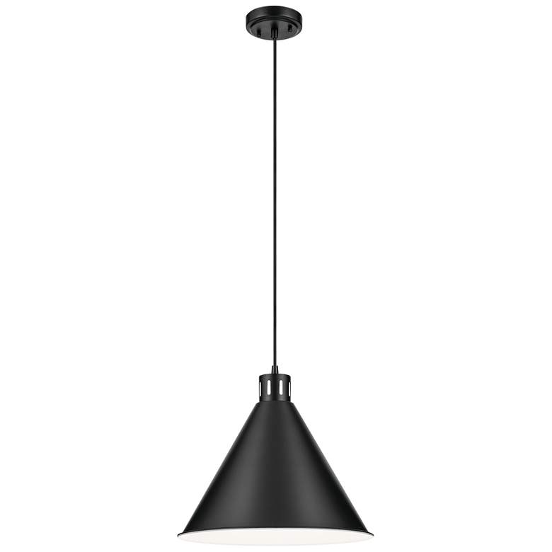 Image 1 Kichler Zailey 18" Wide Modern Black Cone Pendant Light