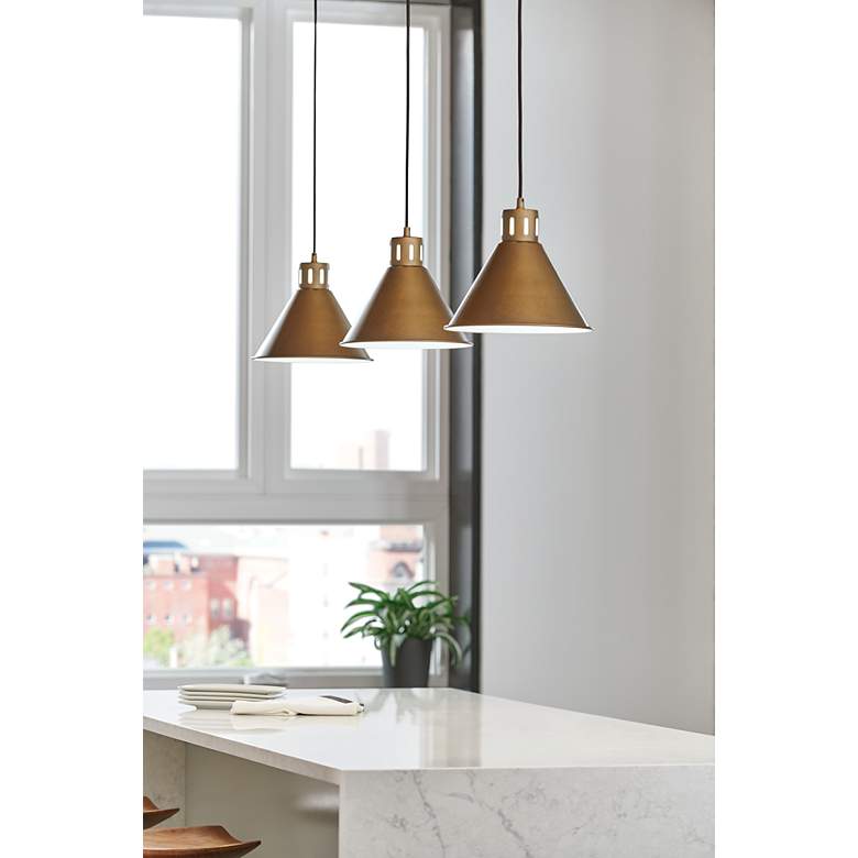 Image 5 Kichler Zailey Natural Brass Pendant 1Lt more views