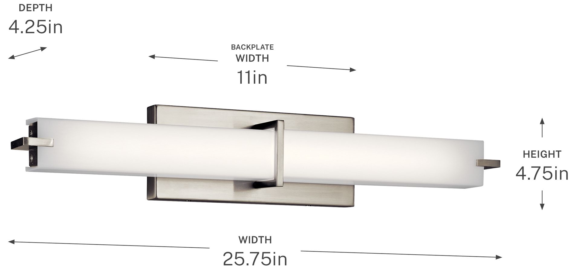 Kichler Zel 25 3/4" Wide Brushed Nickel Modern Linear LED Bath Light