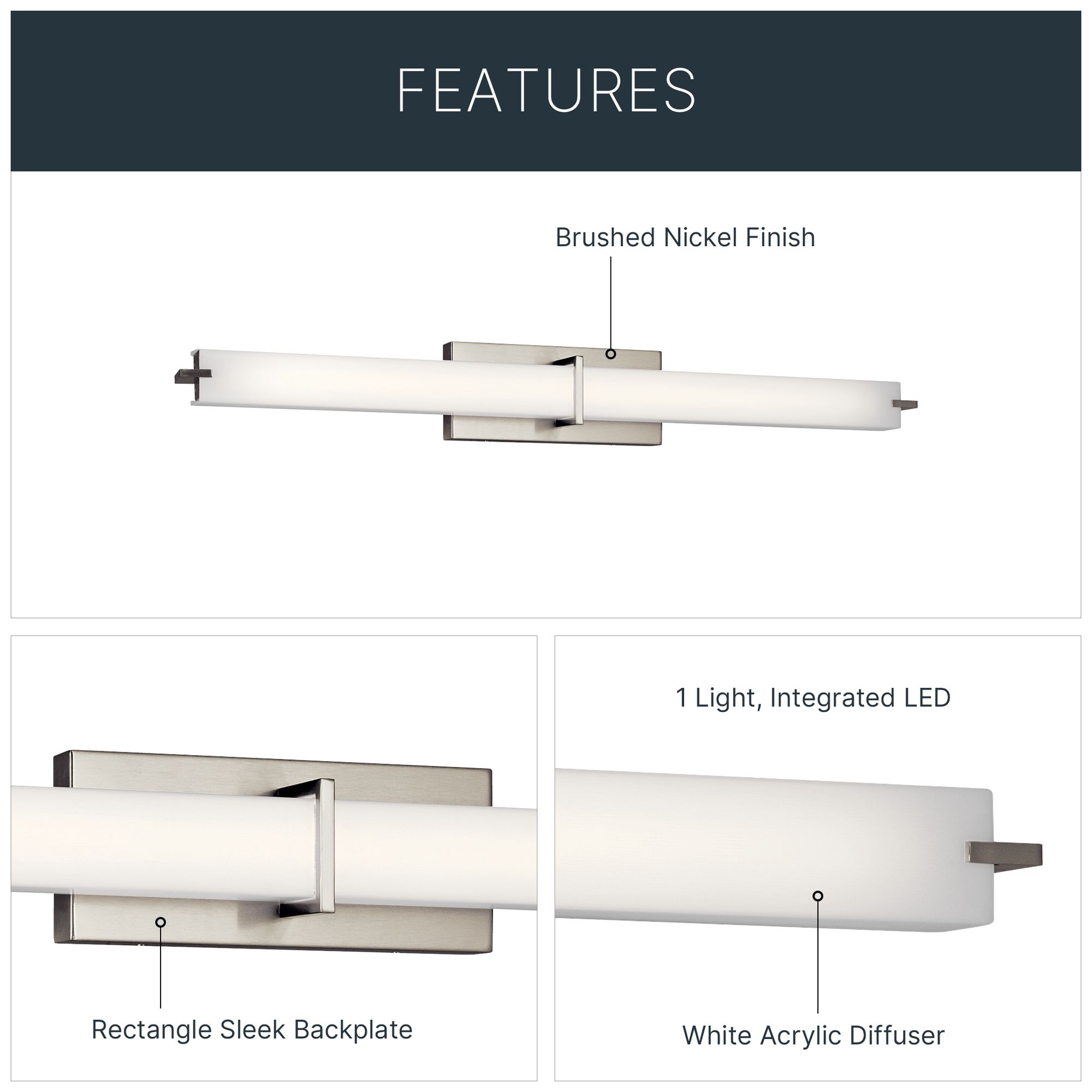 Image 4 Kichler Zel 37 1/2" Wide Modern Brushed Nickel Linear LED Bath Light more views