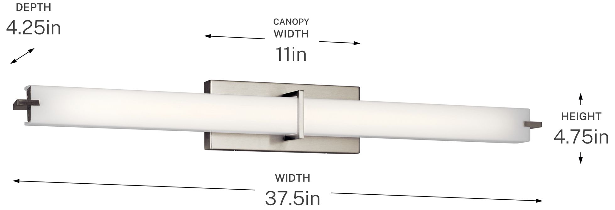 Kichler Zel 37 1/2" Wide Modern Brushed Nickel Linear LED Bath Light