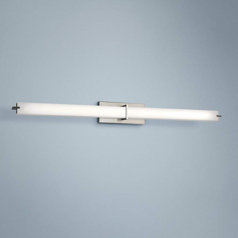 Image 1 Kichler Zel 49 1/4 inch Wide Brushed Nickel Modern Linear LED Bath Light