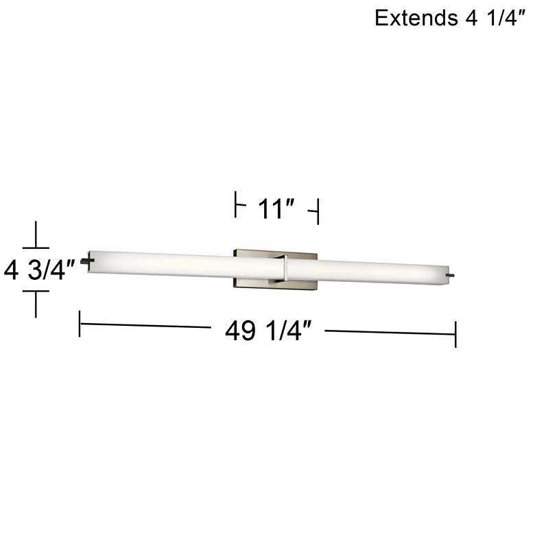 Image 5 Kichler Zel 49 1/4" Wide Brushed Nickel Modern Linear LED Bath Light more views