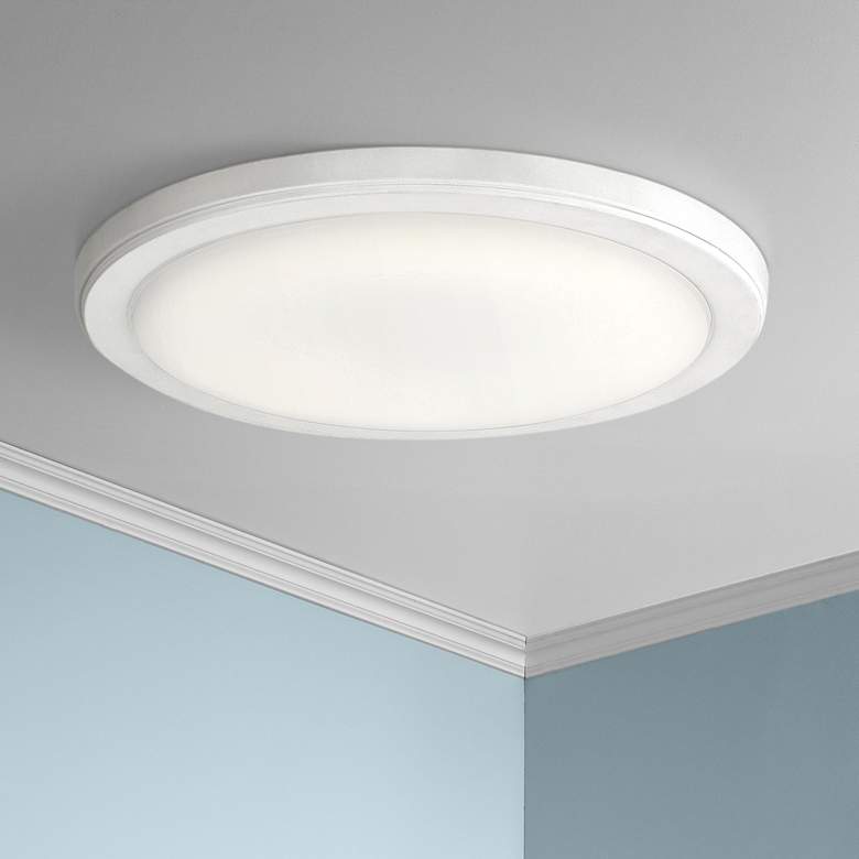 Image 1 Kichler Zeo 13" Wide Round White 3000K LED Ceiling Light