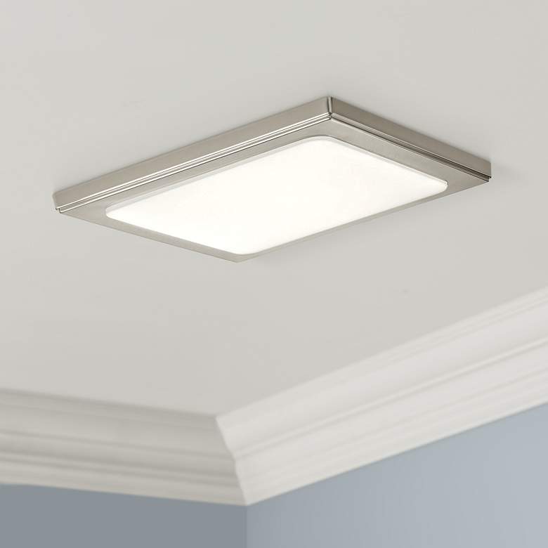 Image 1 Kichler Zeo 13" Wide Square Brushed Nickel 3000K LED Ceiling Light