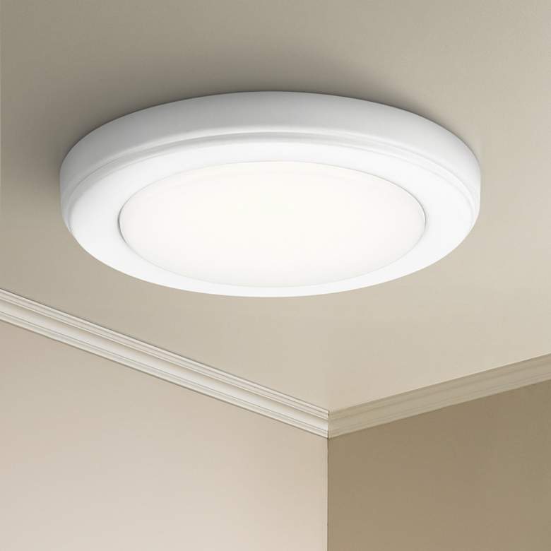 Image 1 Kichler Zeo 7" Wide Round White 3000K LED Ceiling Light
