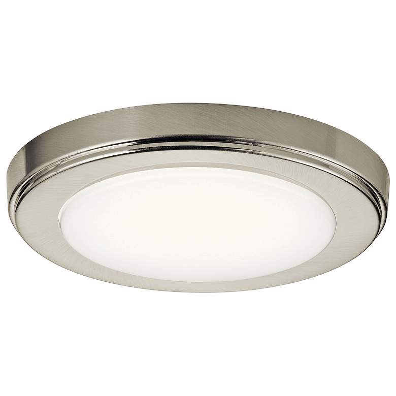 Image 1 Kichler Zeo 7 inchW Round Brushed Nickel 3000K LED Ceiling Light