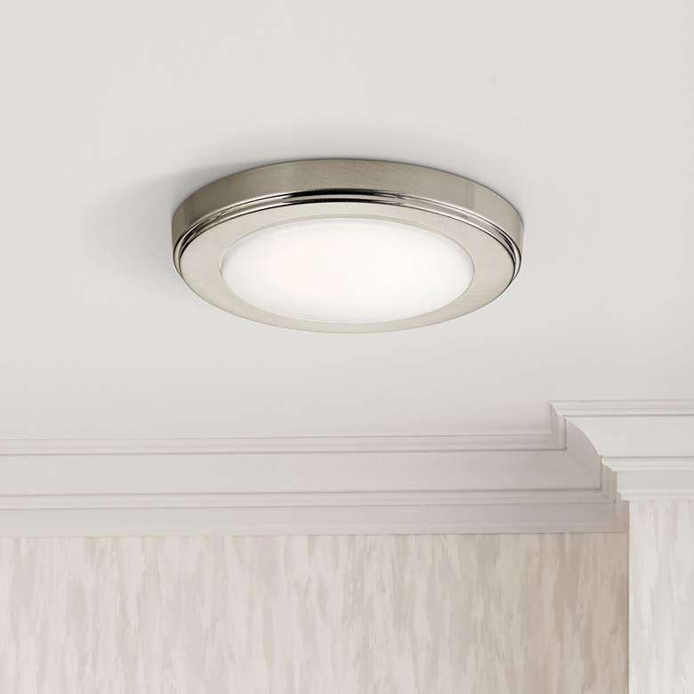 Image 1 Kichler Zeo 7 inchW Round Brushed Nickel 4000K LED Ceiling Light