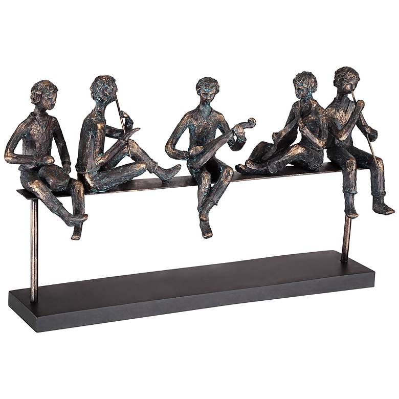 Image 1 Kids Hanging Out 17 inch Wide Sculpture