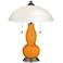 Kids Stuff Orange Gourd-Shaped Table Lamp with Alabaster Shade