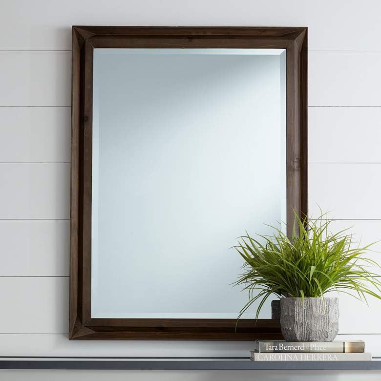 Image 1 Kien 30 inch x 40 inch Rectangular Wood Wall Mirror