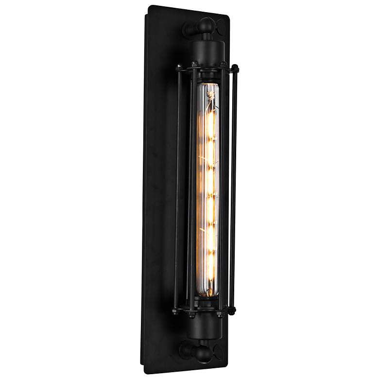 Image 7 Kiera 19" High Black ADA Wall Sconce more views