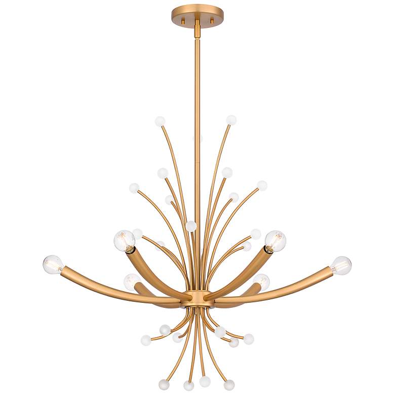 Image 1 Kiera 29" Wide Brushed Weathered Brass 6-Light Chandelier