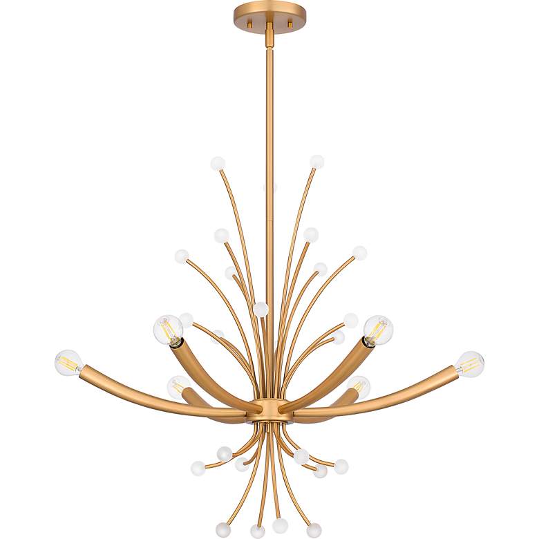 Image 2 Kiera 29" Wide Brushed Weathered Brass 6-Light Chandelier more views