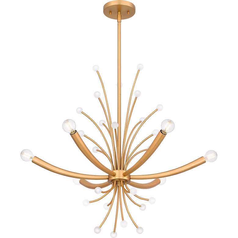 Image 4 Kiera 29" Wide Brushed Weathered Brass 6-Light Chandelier more views