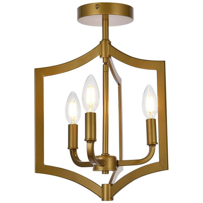Image 1 Kiera 3 Lts Flush Mount In Brass