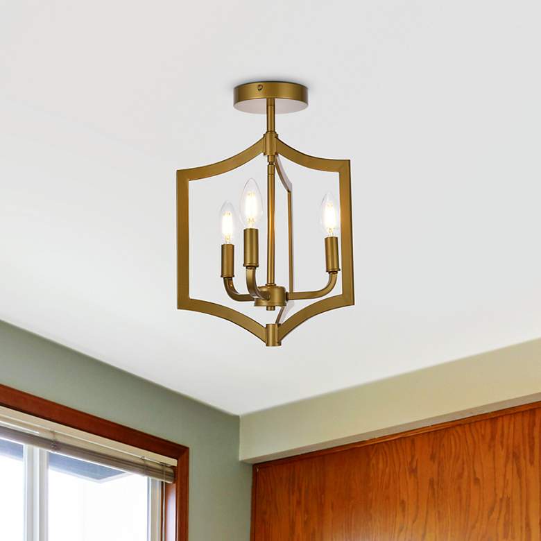 Image 1 Kiera 3 Lts Flush Mount In Brass
