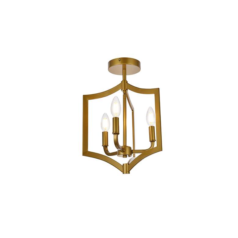 Image 4 Kiera 3 Lts Flush Mount In Brass more views