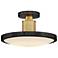 Kieran 14 1/4"W Black and Lacquered Brass LED Ceiling Light