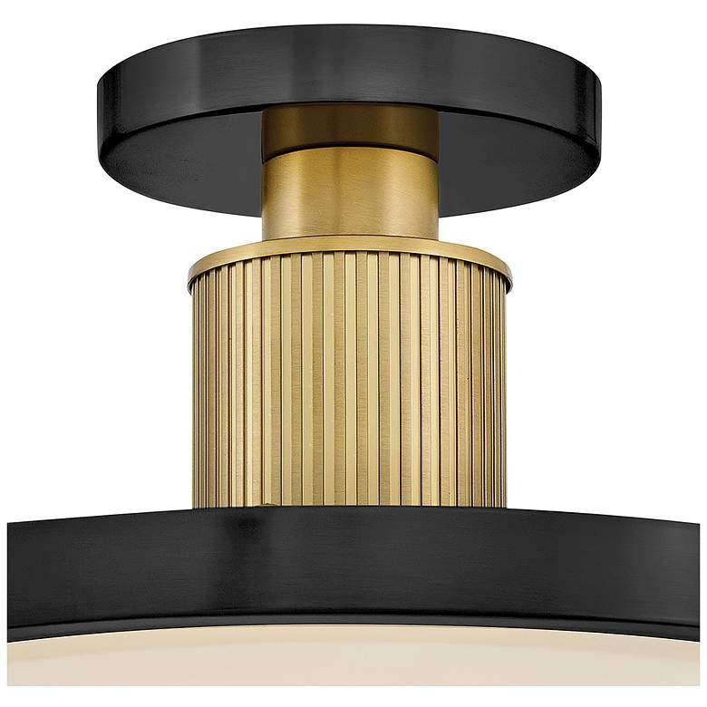 Image 3 Kieran 14 1/4"W Black and Lacquered Brass LED Ceiling Light more views