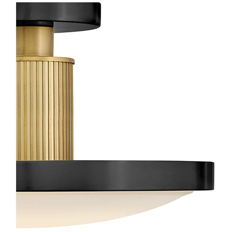 Image 4 Kieran 14 1/4"W Black and Lacquered Brass LED Ceiling Light more views