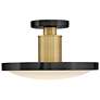 6_Kieran 14 1/4"W Black and Lacquered Brass LED Ceiling Light more views