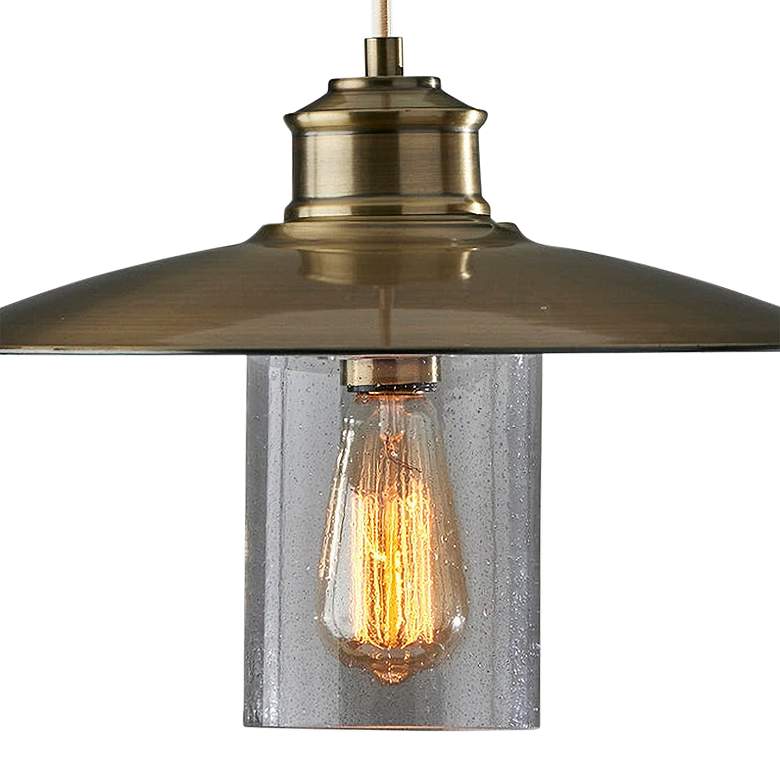 Image 2 Kieran 15" Wide Antique Brass Metal Pendant Light more views