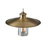 3_Kieran 15" Wide Antique Brass Metal Pendant Light more views