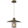 5_Kieran 15" Wide Antique Brass Metal Pendant Light more views