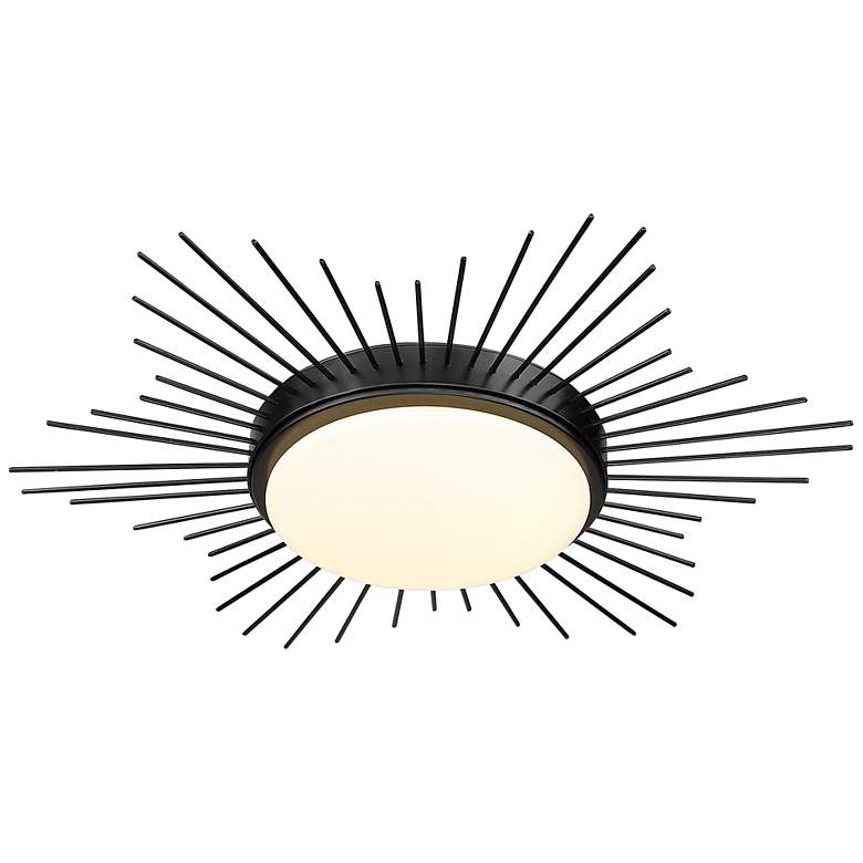 Image 3 Kieran 18 1/4" Wide Matte Black LED Sunburst Ceiling Light